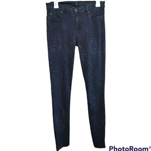 7 for All Mankind The Skinny blue Snake skin print size 6 (28)